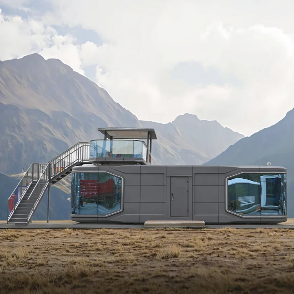 Prefab Double Decker Space Capsule Container House for Office Building Eco-Friendly Fast Install Modern Design
