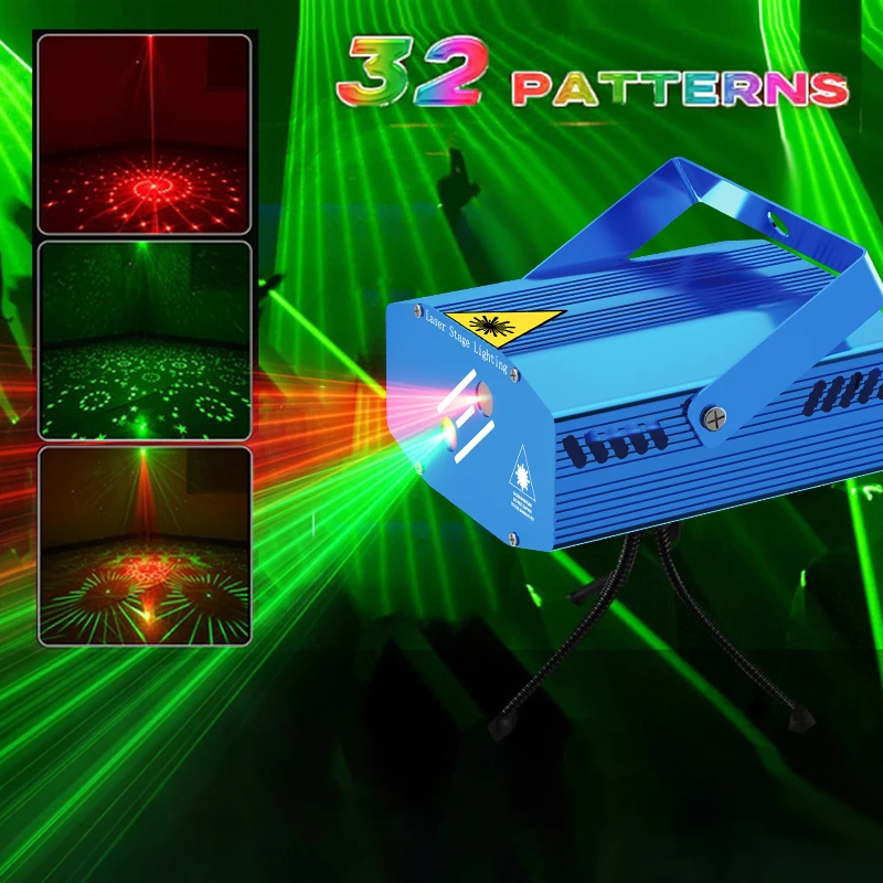 2025NEW Mini Double Hole LED Laser Light DJ Disco Stage Lights  Flash Laser Patterns Party Lights for Bar KTV Christmas Birthday