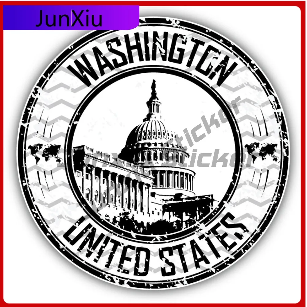 

Washington United States Creative Sticker Stamp Travel Car Decal Bumper Stickers For Outdoor Safety Warnings Funny Style Lapt