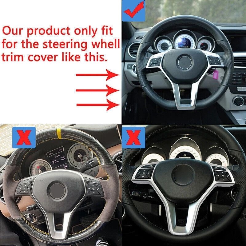 Car Steering Wheel Trim Frame Cover For Mercedes Benz C E CLA CLASS W176 W204 W212 C172 C218 2012 2013 2014 AMG Style