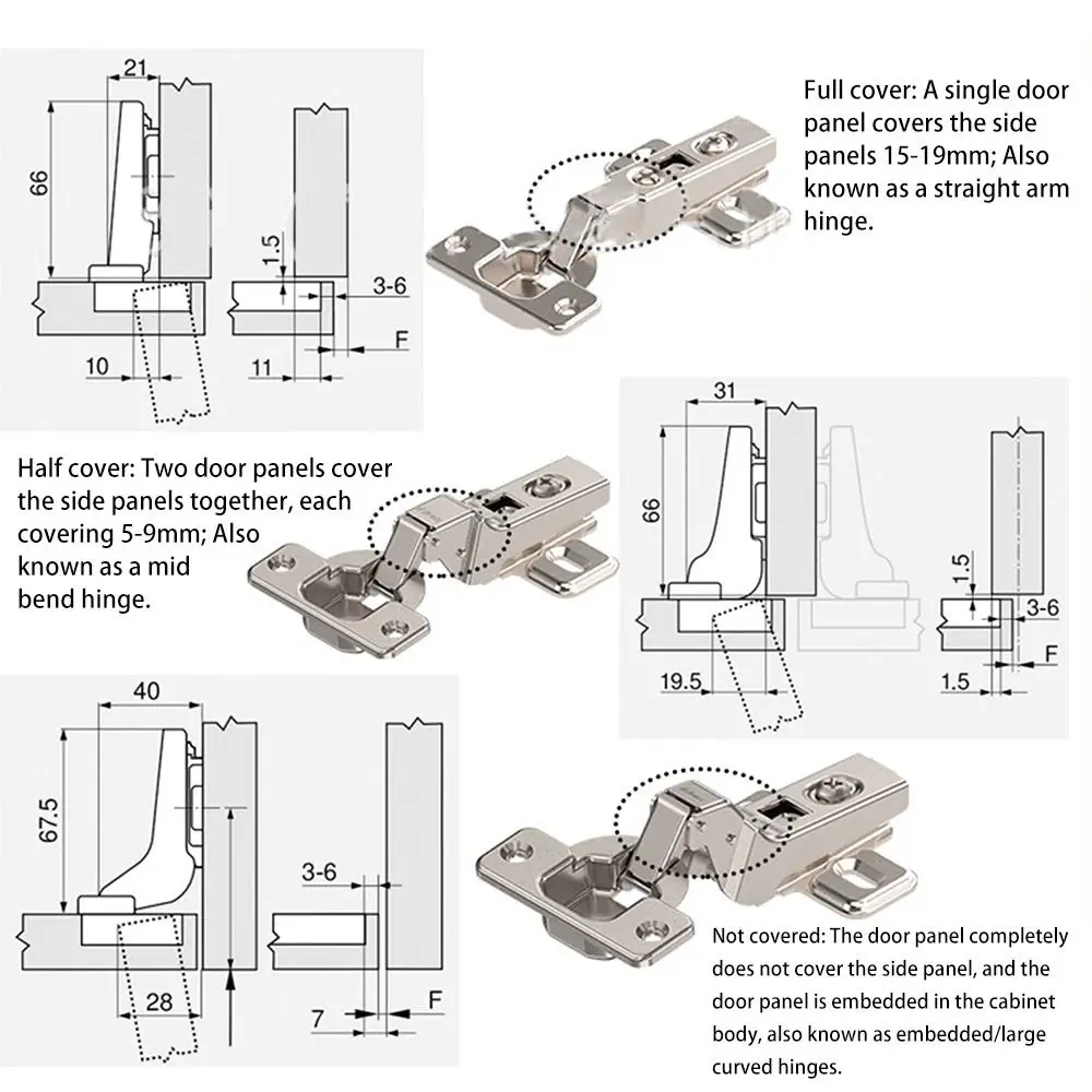 Furniture Fast loading Adjustable Wardrobe Cupboard Buffer hinge Automatically Hinge buffer damper Full Overlay Hinge