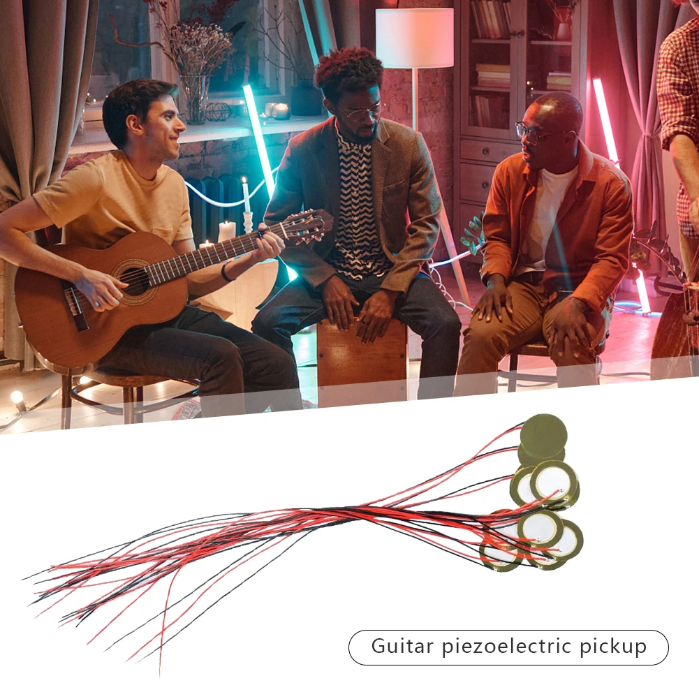 15 قطعة أقراص مكبرات الصوت بيزو 27 مللي متر بيزو الاتصال لاقط مع 13 بوصة يؤدي انخفاض استهلاك الطاقة لطبل الغيتار الصوتي #3