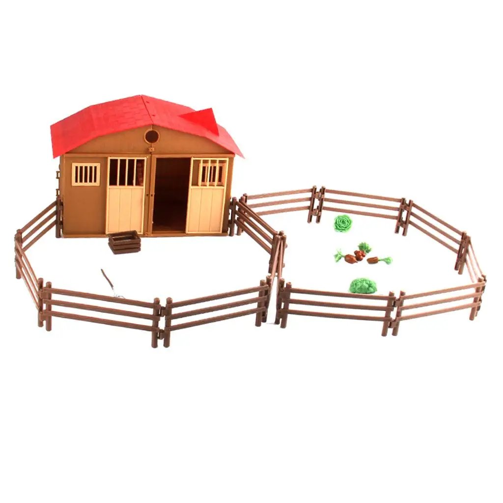 

Farm Cabin Scene Playset DIY Educational Building Kit Plastic Model for Kids Inspire Creativity