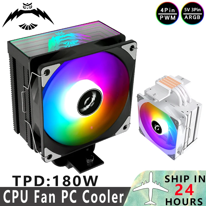 

QiuzAim Desktop Computer Cooling fans 120mm Argb Fan Cpu Cooler Processor 4 Heat Pipe install LGA2011 115x 1700 x79 x99 AM4 AM5