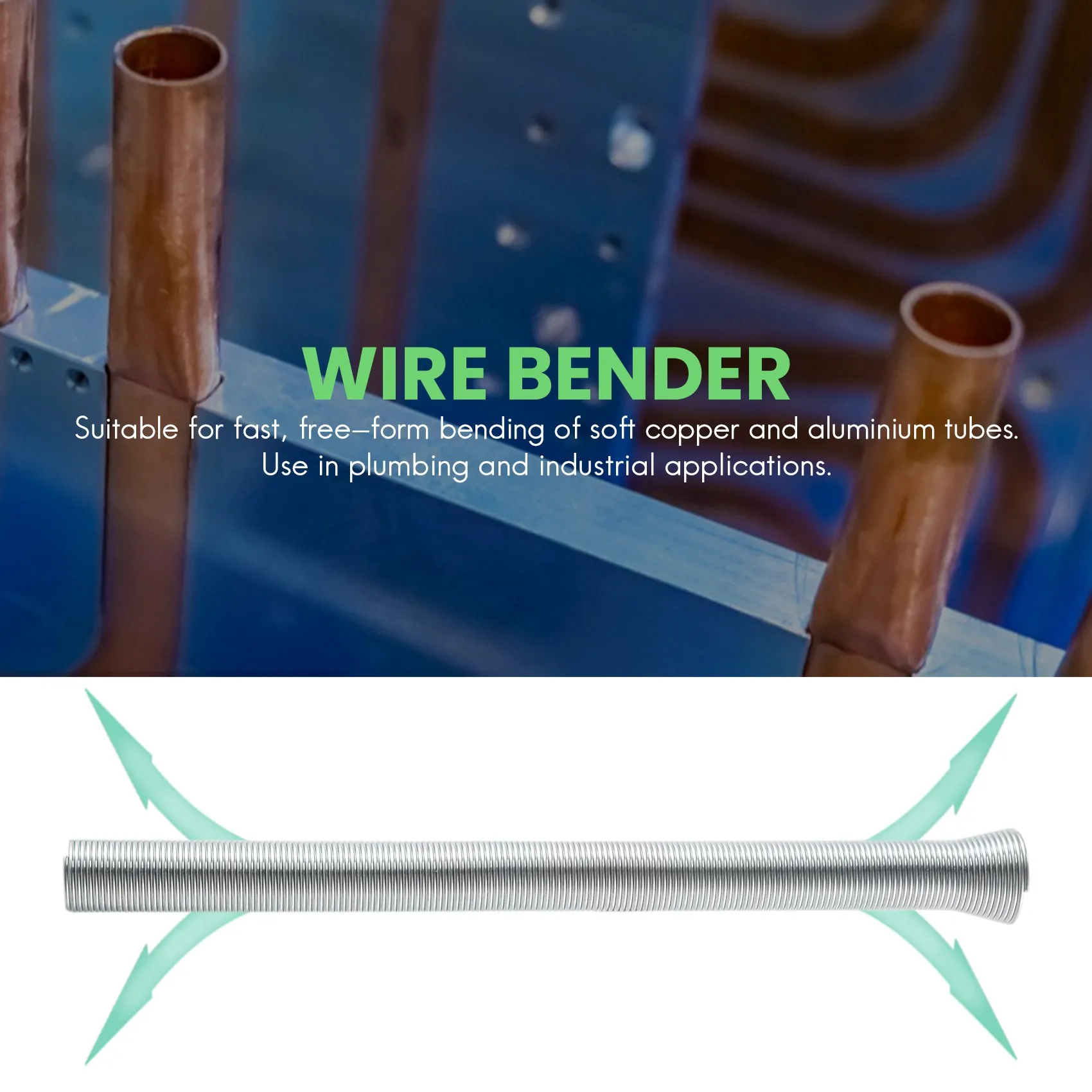 A67P-5Pcs Spring Tube Bender 210Mm Tension Spring Pipe Bender 1/4Inch-5/8Inch Spring Steel For Copper Aluminium Tube Bending Han