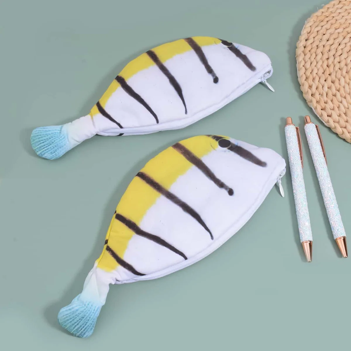 Creative Cute Simulation Fish Pencil Case Large Capacity Pencils Pouch Cute Pencil Bag Funny Back to School Acsesories Gift