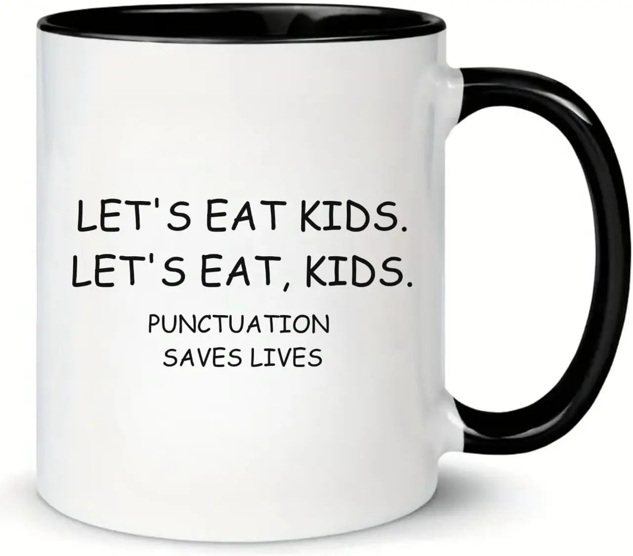 MissDaisy-Let's Eat Kids Funny Punctuation Saves Lives Mug, Funny Teacher Grammar Coffee Cup, Teacher Gift Ideas, Back to Sc