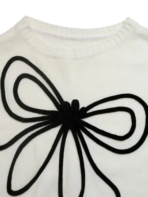 เสื้อสเวตเตอร์คาร์ดิแกนผูกโบว์ คอวี ลายหัวใจ สไตล์หวานน่ารัก แฟชั่นลำลองถักนิตสำหรับผู้หญิง ฤดูใบไม้ร่วงและฤดูหนาวใหม่ 2025