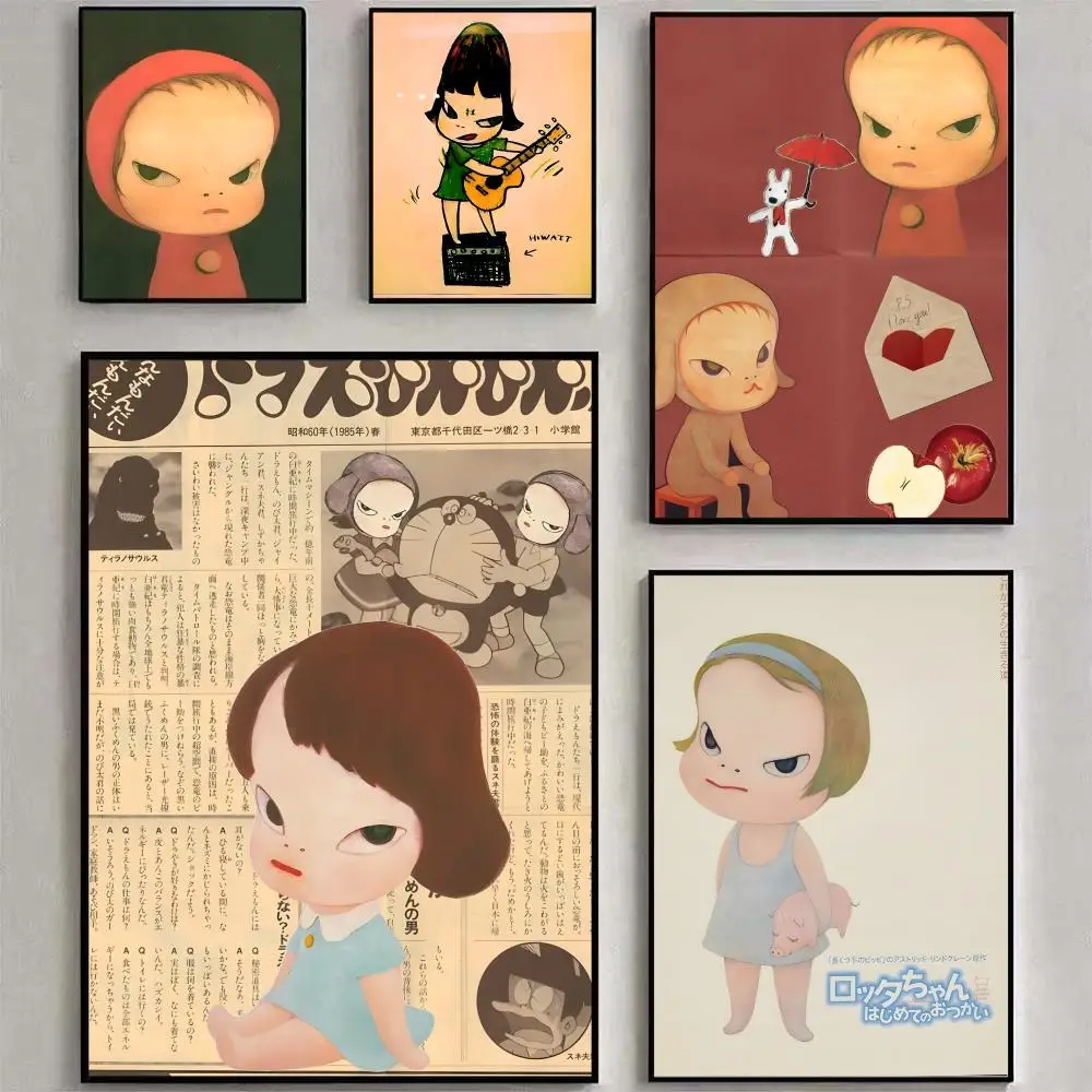 Y-Y-Yoshitomo N-Nara Art Anime Poster HD wasserdichte Leinwand Poster Art: Ästhetische Wanddekoration für Zuhause, Bar und mehr