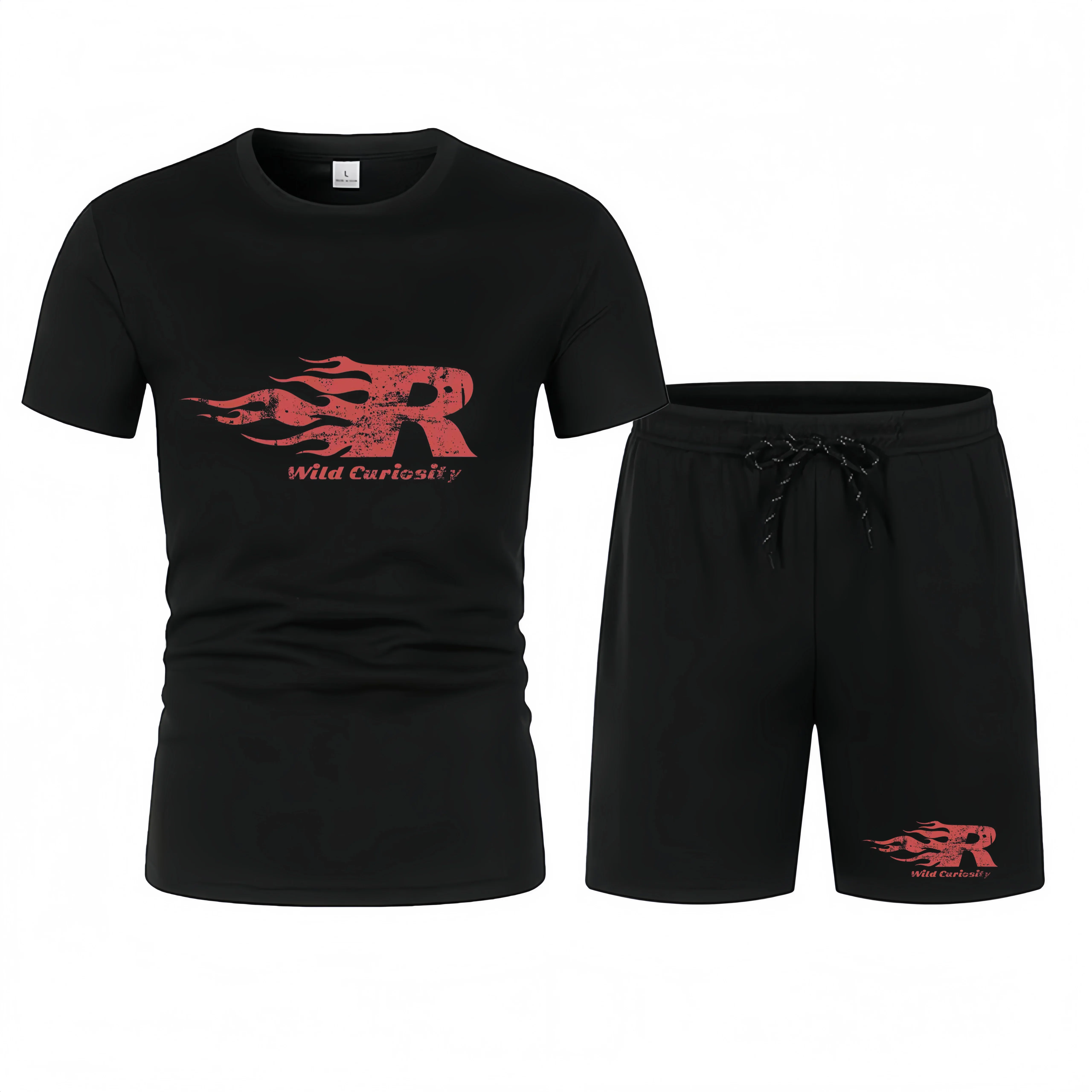 

Men's summer quick drying fashionable and comfortable sportswear running sportswear gym fashionable men's 2-piece summer set