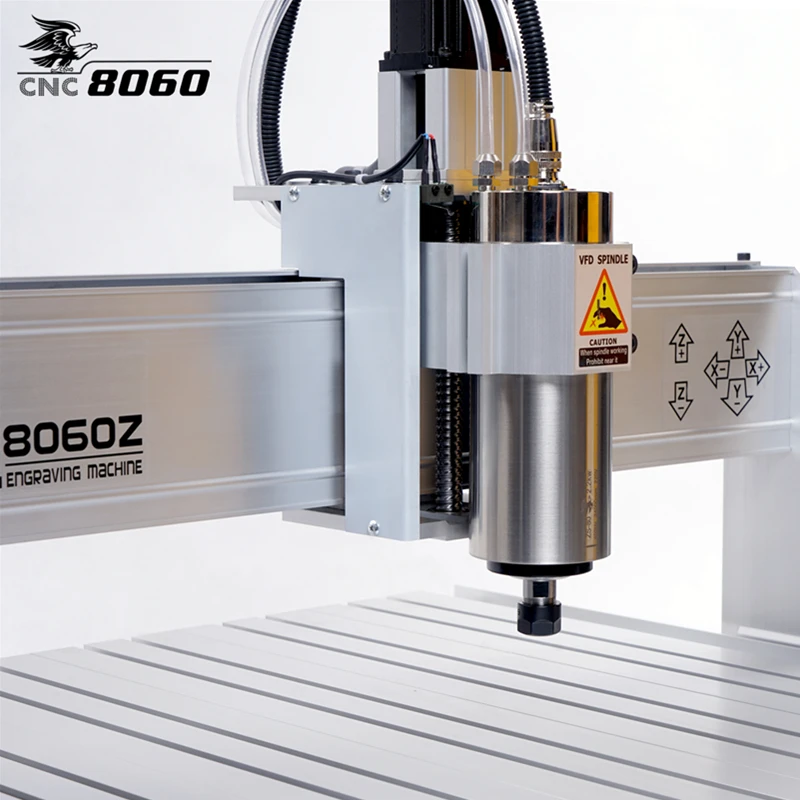 Enrutador CNC LY 8060Z, máquina de grabado de madera de aluminio, carril guía lineal de 4 ejes con mango, puerto USB de 2200W para trabajo de Metal