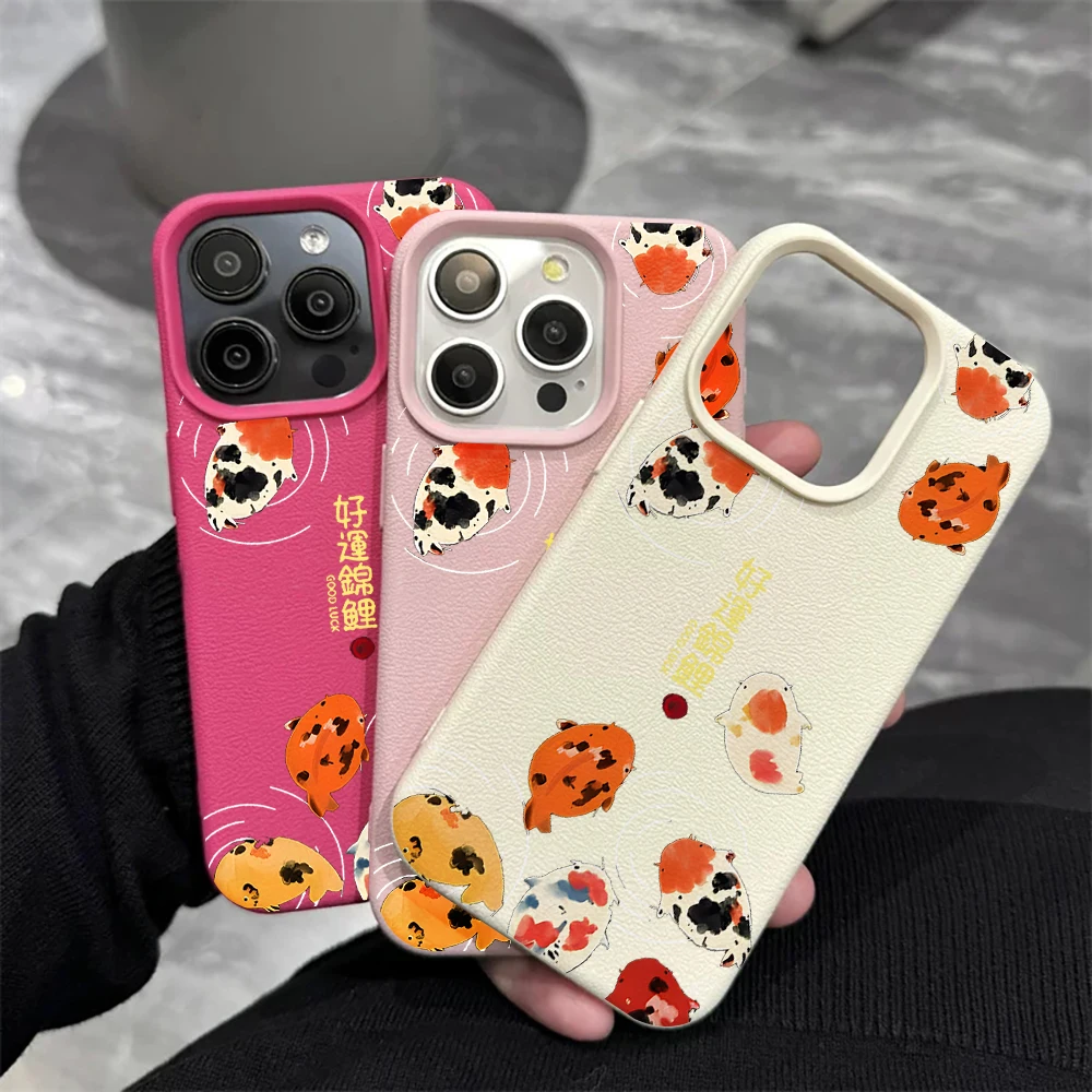 Lucky Koi Handyhülle für iPhone 17 16 15 14 13 12 Pro Max 16 15 14 Plus 17 16 15 14 13 12 11 Pro 17Air XR Silikon Matte Hülle – Detail 4