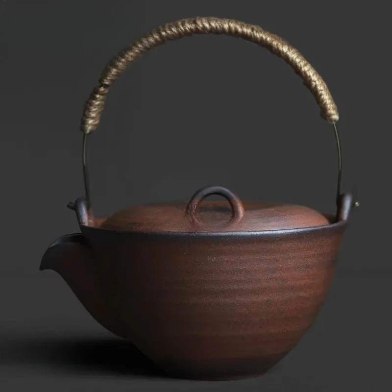 

Чайник из старинной глины с медной ручкой, 160 мл, с широким горлышком, для заваривания чая, с ситечком, для чайной церемонии