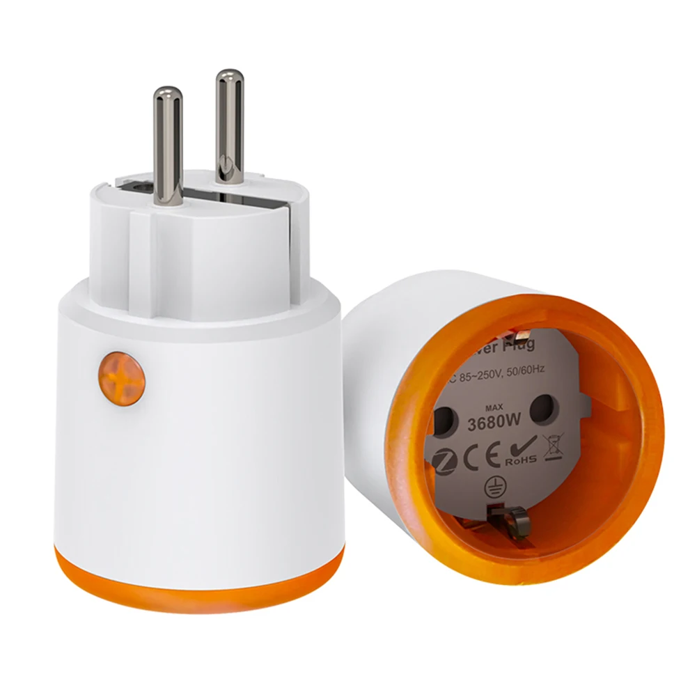 Tuya EU Smart Socket 16A Zigbee 3.0 Smart Plug Socket Outlet with Power Monitoring Work with Alexa Google Assistant