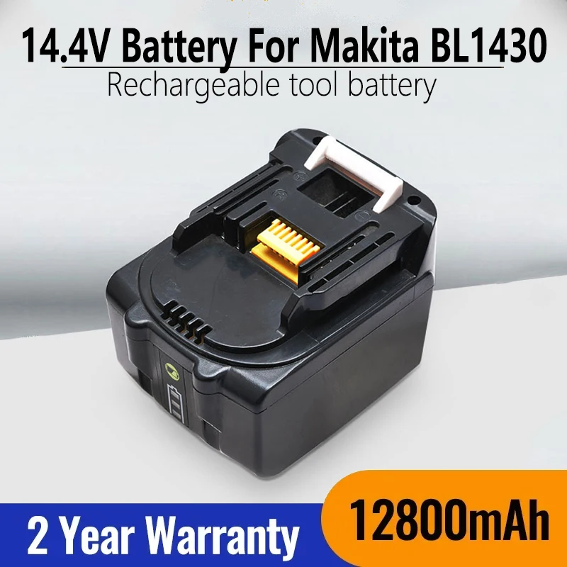 

New 14.4V 12800mAh Li-ion Rechargeable Battery Power Tool Replacement Battery for Makita BL1430, LXT200,BL1415,194558-0,194559-8