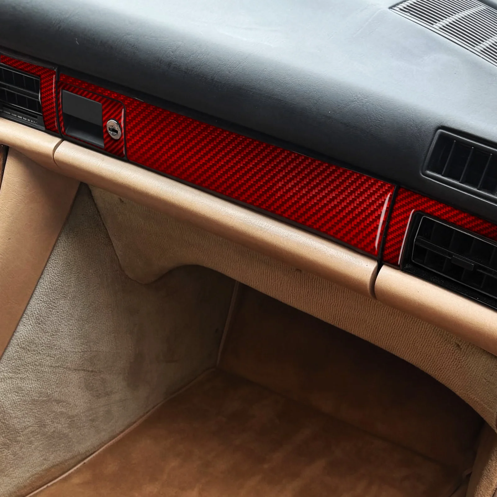 For Mercedes Benz S Class W126 1980-1991 Carbon Fiber Passenger Dashboard Kit Car Interior Accessorie Modification Trim Stickers