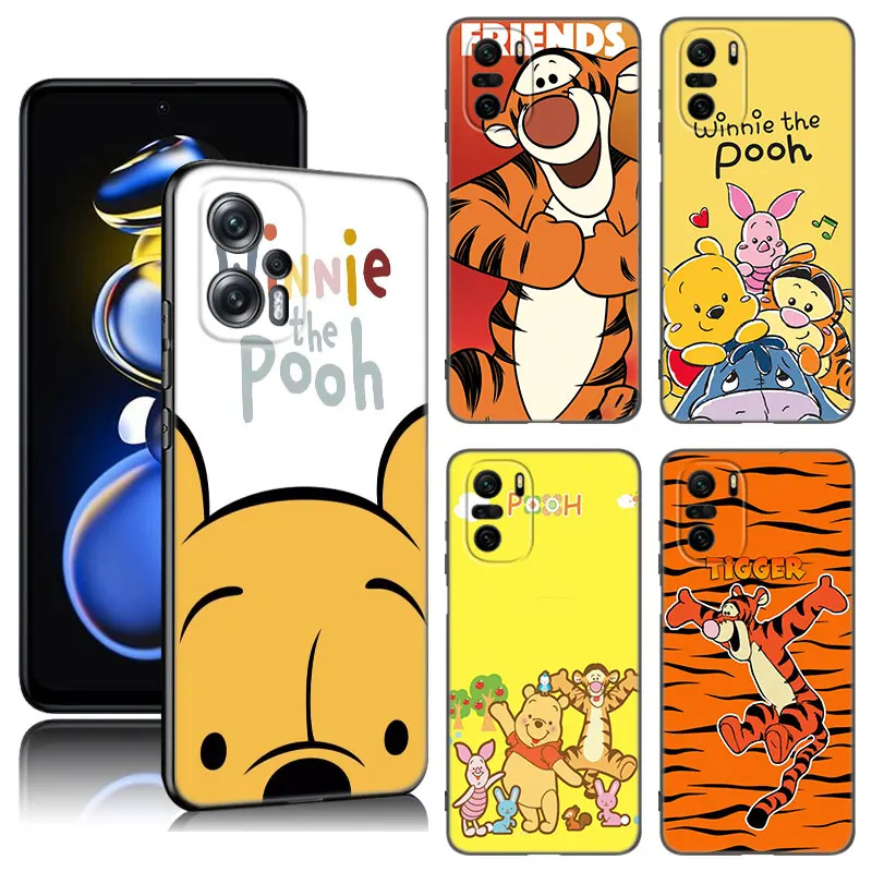 Honey The Pooh Phone Case For Xiaomi POCO X3 X4 NFC F5 M2 M3 M4 M6 X5 Pro F3 F4 GT 5G C31 C55 M5S Black Silicone Cover