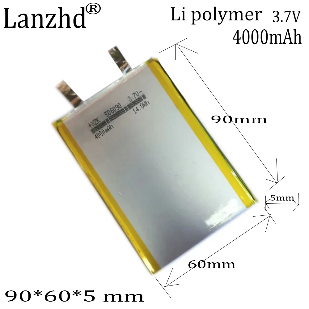 

1-12pcs 3.7V 506090 800mAh Lithium Polymer Li-Po Rechargeable Battery For bluetooth speaker MP5 GPS DVD PDA PDA LED Light Li-ion