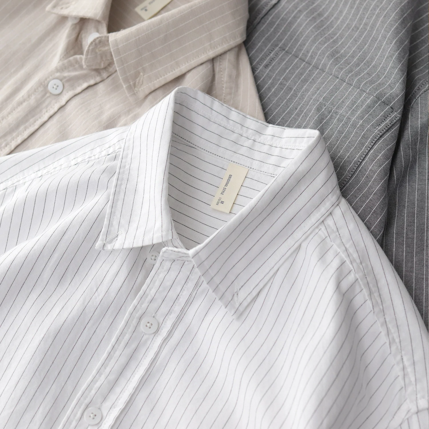 

Новинка весны 2024, японская оксфордская полосатая рубашка с длинными рукавами в стиле ретро, мужские простые повседневные блузки из 100% хлопка с карманами