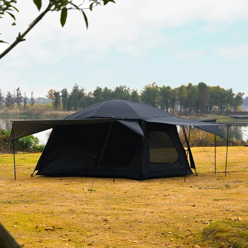Camping Mid-Levels Roof Camping Picnic Portable Folding Tent Tent Two Rooms Three Doors Living Room Outdoor Tent