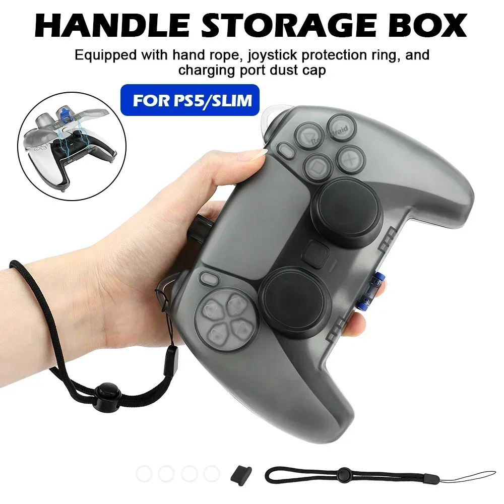 For PS5 Controller Handle Shell Box with Charging Port Trans