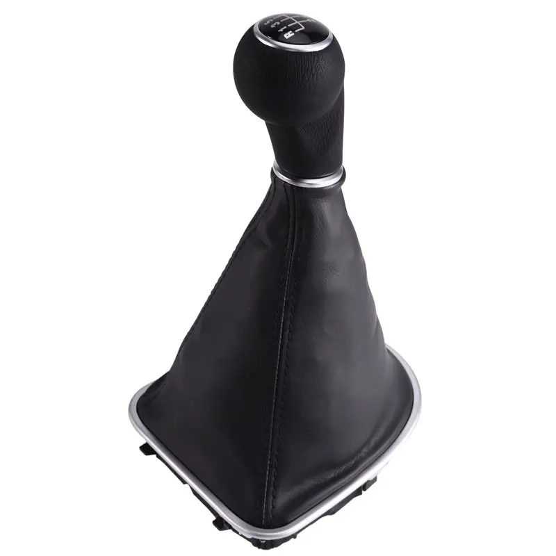 A20K-Car 5 Speed Gear Shift Knob With Boot Cover Shifter Lever Stick For Seat Leon II Toledo III Altea XL 2005-2012