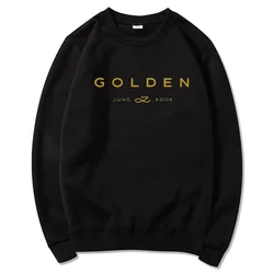 Jungkook Kpop Golden Album Hoodie Retro Sudaderas Winter Warm Sweatshirt Trendy Hoodie Unisex Long Sleeve Top Oversized