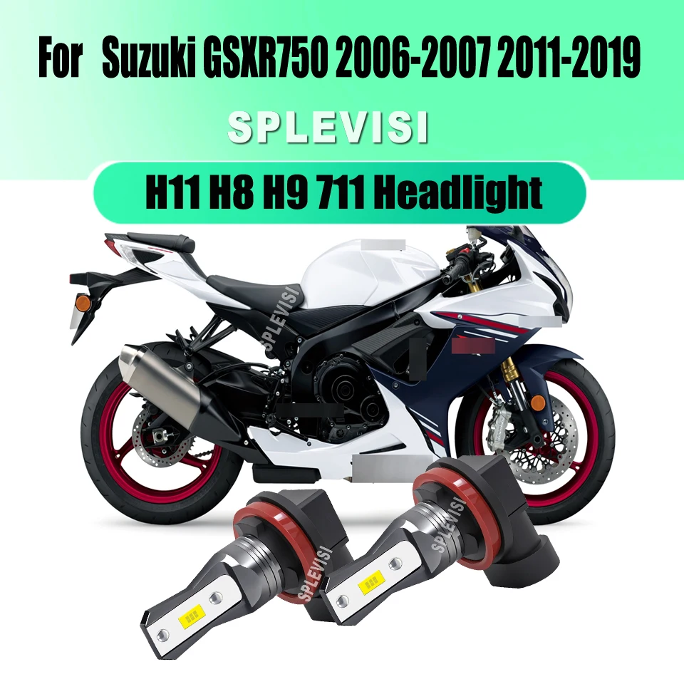 

H11 H8 H9 Motorcycle Headlight Bulbs - Professional Standard Fits For Suzuki GSXR750 2006 2007, 2011 2012 2013 2014 2015-2019