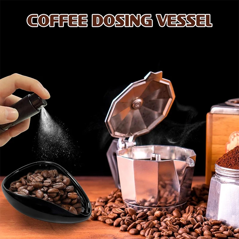 Ceramic Coffee Bean Dosing Cup with Spoon Measuring Tray Kit Espresso Brewing Accessories for Tea And Coffee Lovers