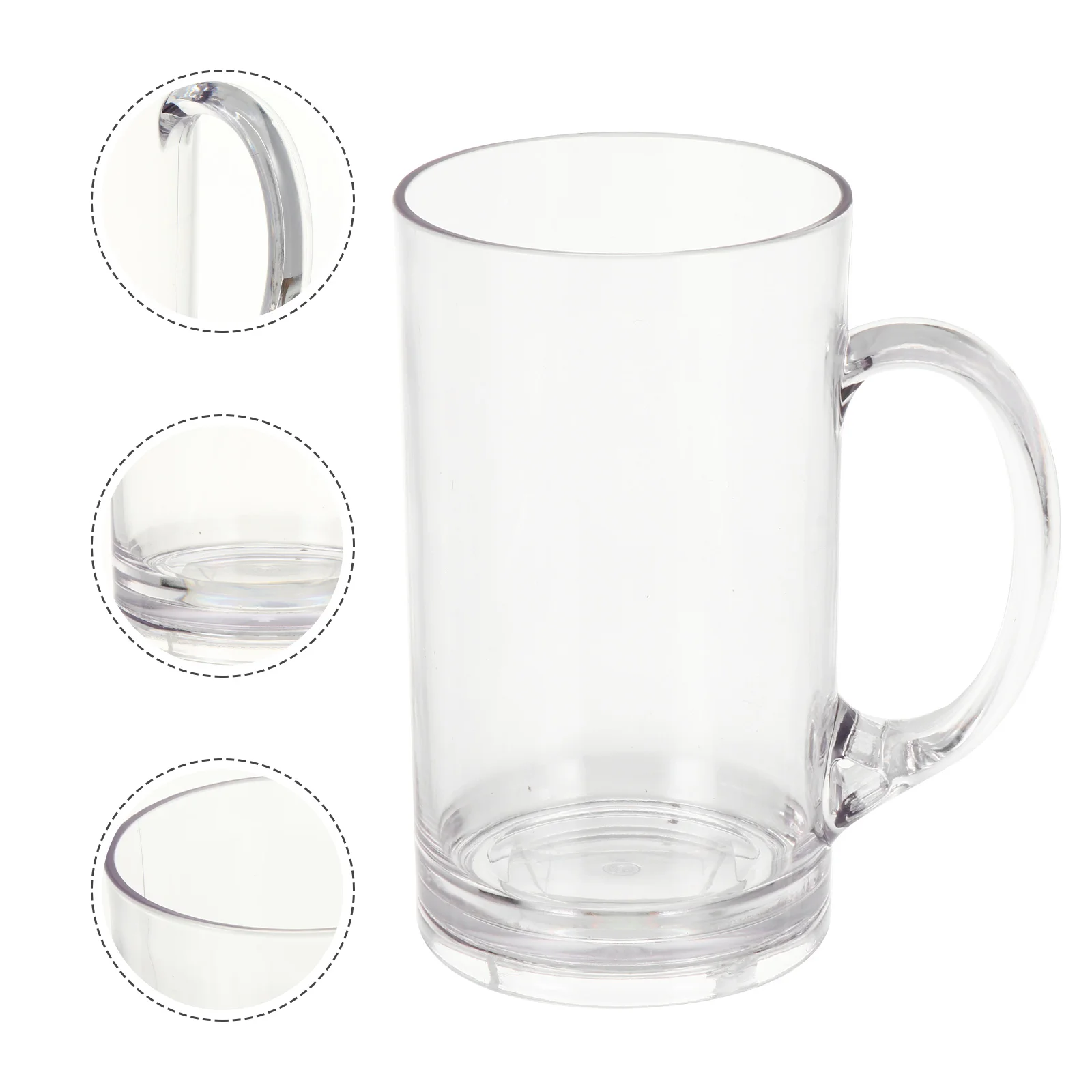 660 Ml Transparent Draft Beer Mug Double Bottom Cup Glass with Lid and Straw Espresso Clear Cups Water Coffee