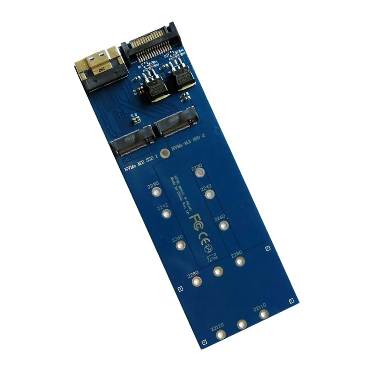 SFF-8654 8i to 2 NVMe M.2 NGFF SSD Adapter Card Streamlined Storage Expansion with SFF-8654 8i Interface