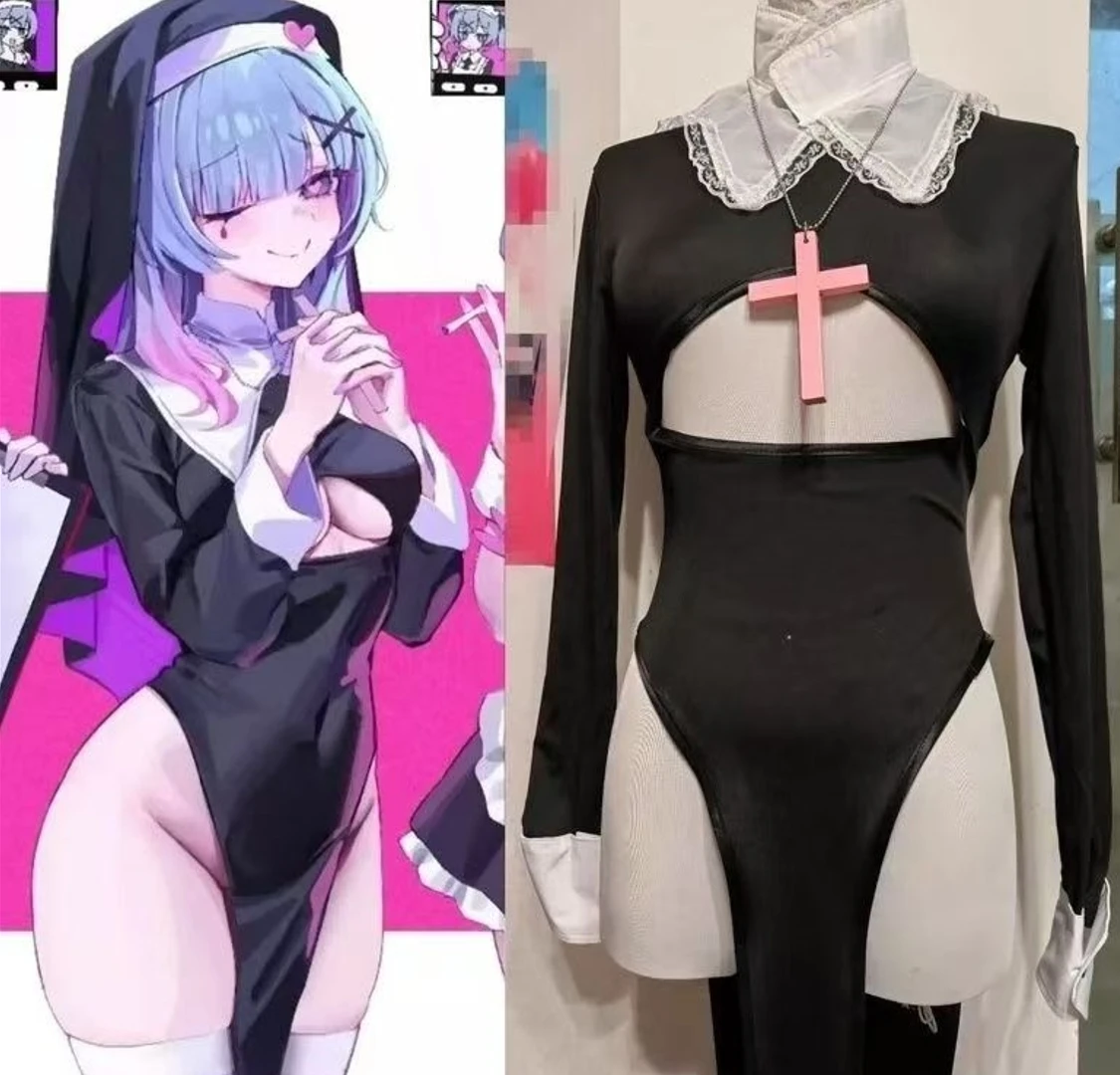 

Rabbit Hole Cosplay Costume Miku's Nun Bunny Girl Anime Women's Outfit Suitable for Halloween and Christmas