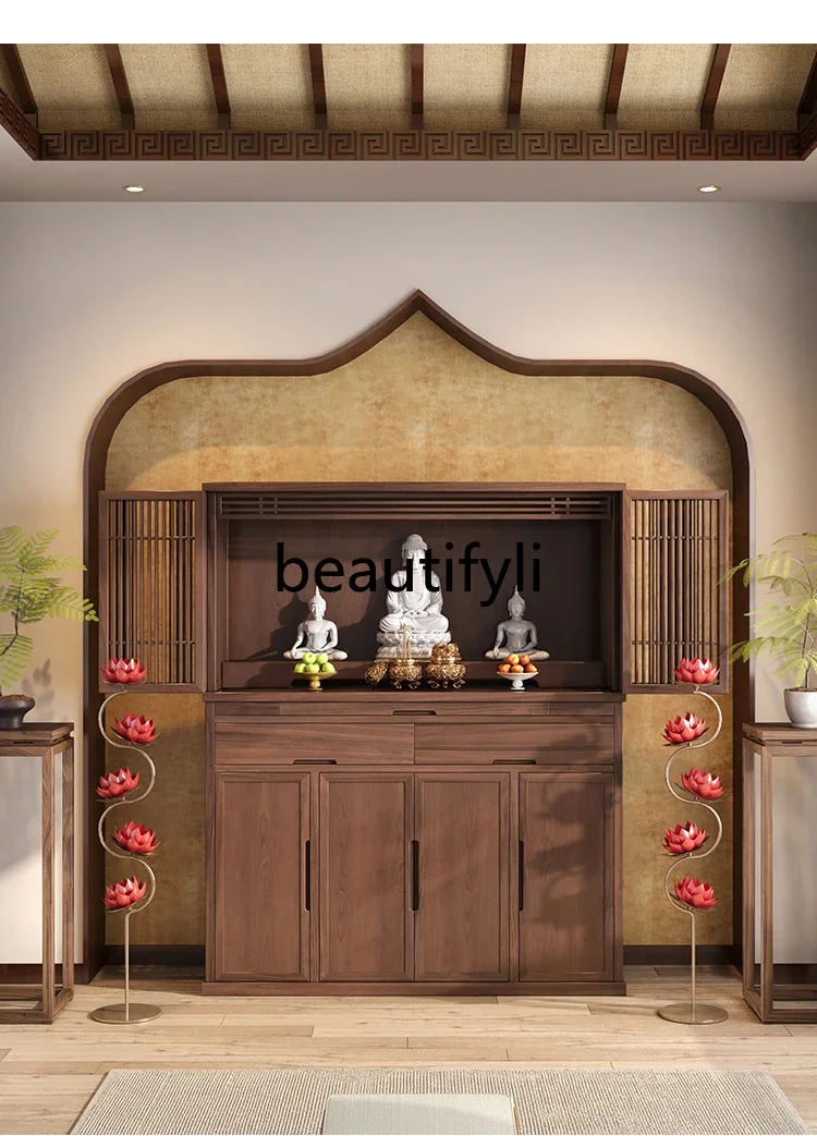 

ss C Buddhist shrine new Chinese vertical cabinet simple with door