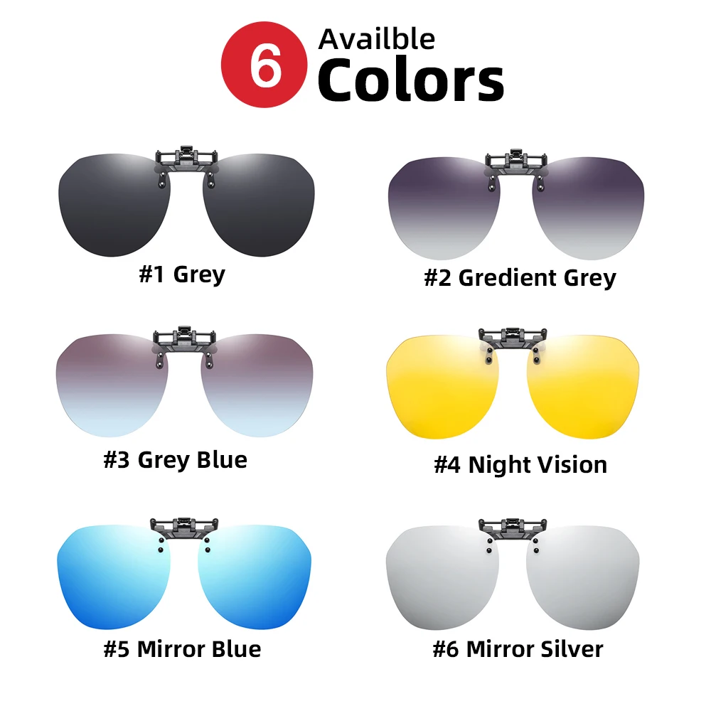 VIVIBEE Übergroße, hochklappbare Clip-On-Sonnenbrille, polarisierte, graue Verlaufsgläser, großer Rahmen, UV400, blendfrei, für Autofahren und Angeln – Detail 11