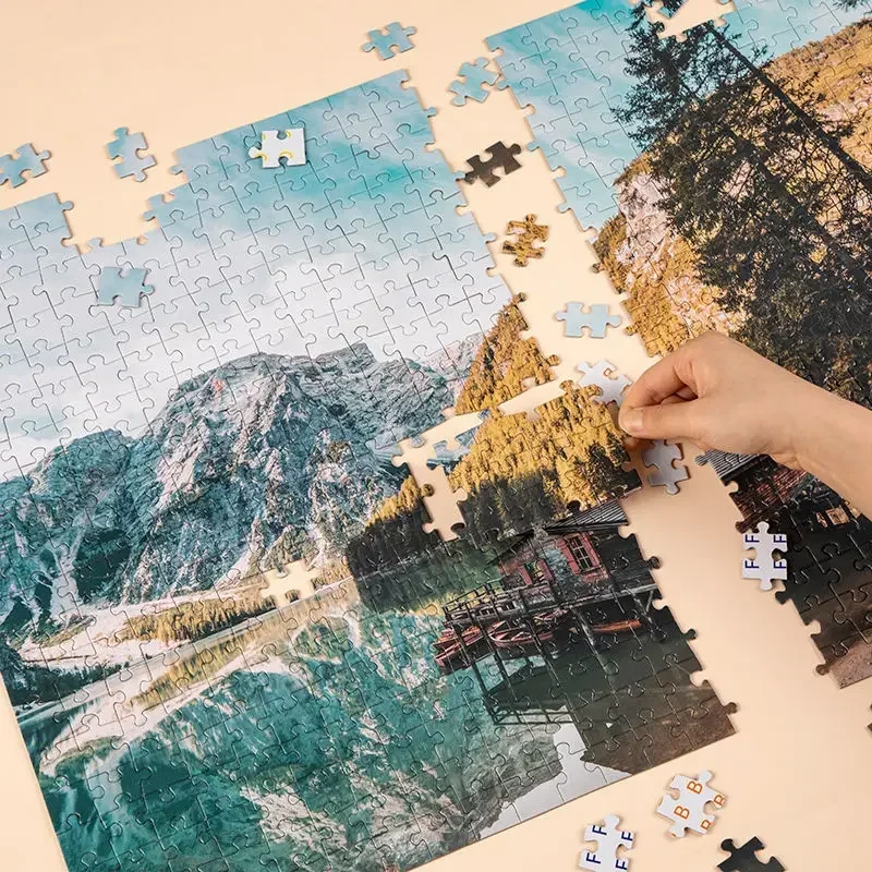 大人のジグソーパズル、湖の旅行、ストレス解消、エンターテインメントおもちゃ、紙のパズル、クリスマスギフト、旅行、61x46cm、500個