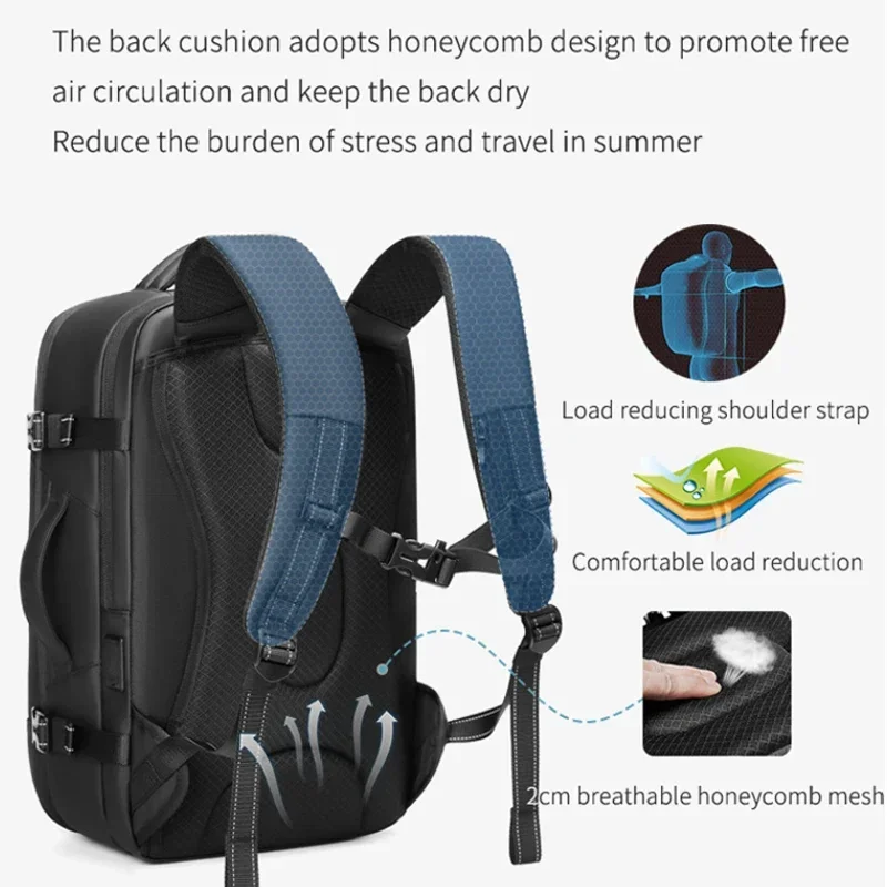 Large Capacity Anti-Theft Travel Vacuum Backpack Expandable Backpack with Vacuum Compression Travel Vacuum Backpack