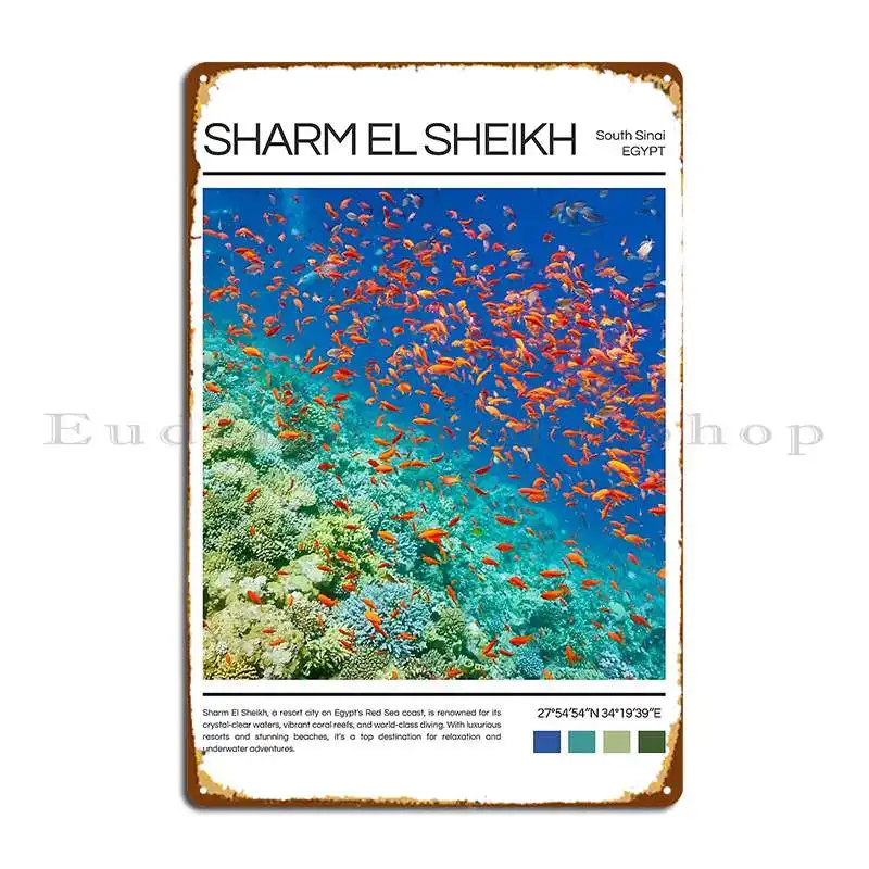 Sharm El Sheikh Egypt фотография металлический знак настенная пещера настенный паб гараж классический индивидуальный жестяной знак плакат