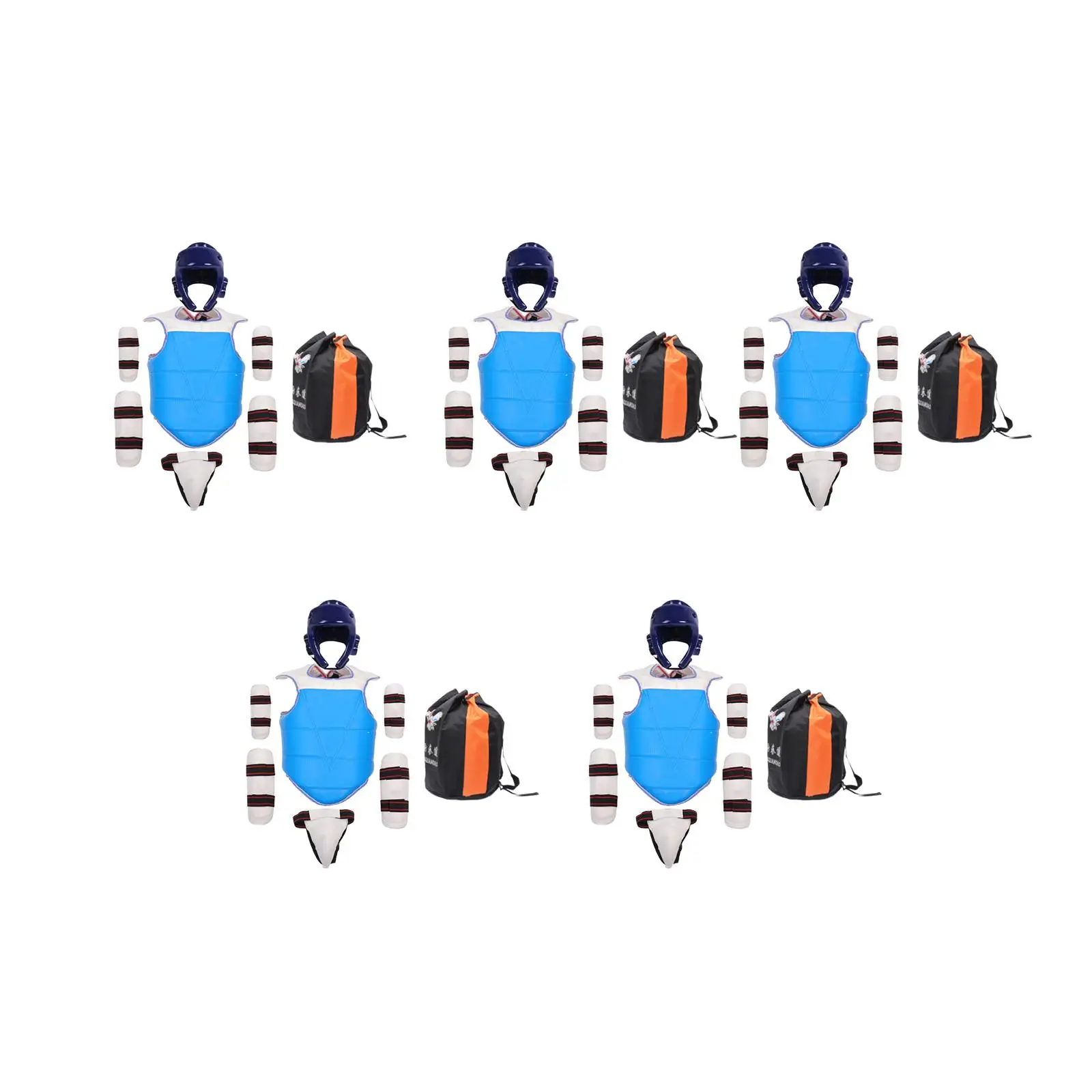 

Male Taekwondo Sparring Gear Equipment Kit Blue Chest Protector Karate Clothing