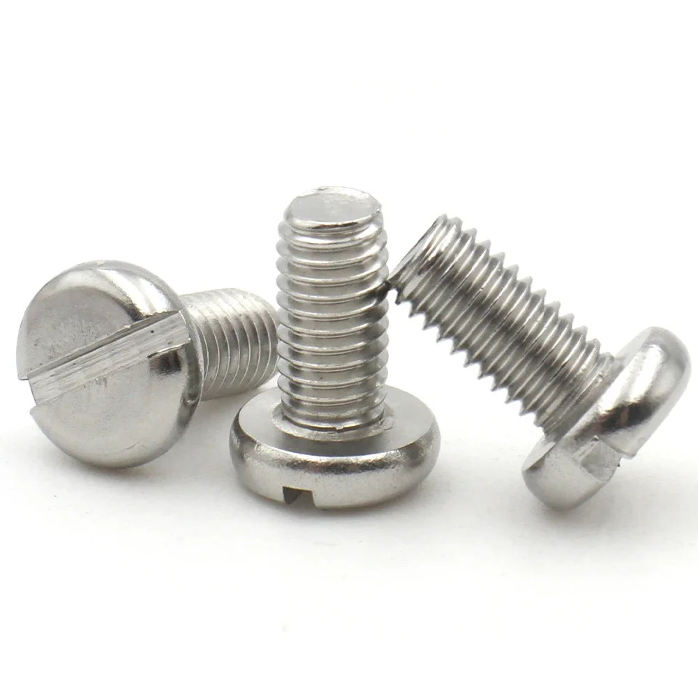2/5/10/50pcs M1.6 M2 M2.5 M3 M4 M5 M6 M8 M10 GB65 A2-70 304 Stainless Steel Slotted Slot Cap Column Round Head Screw Bolt