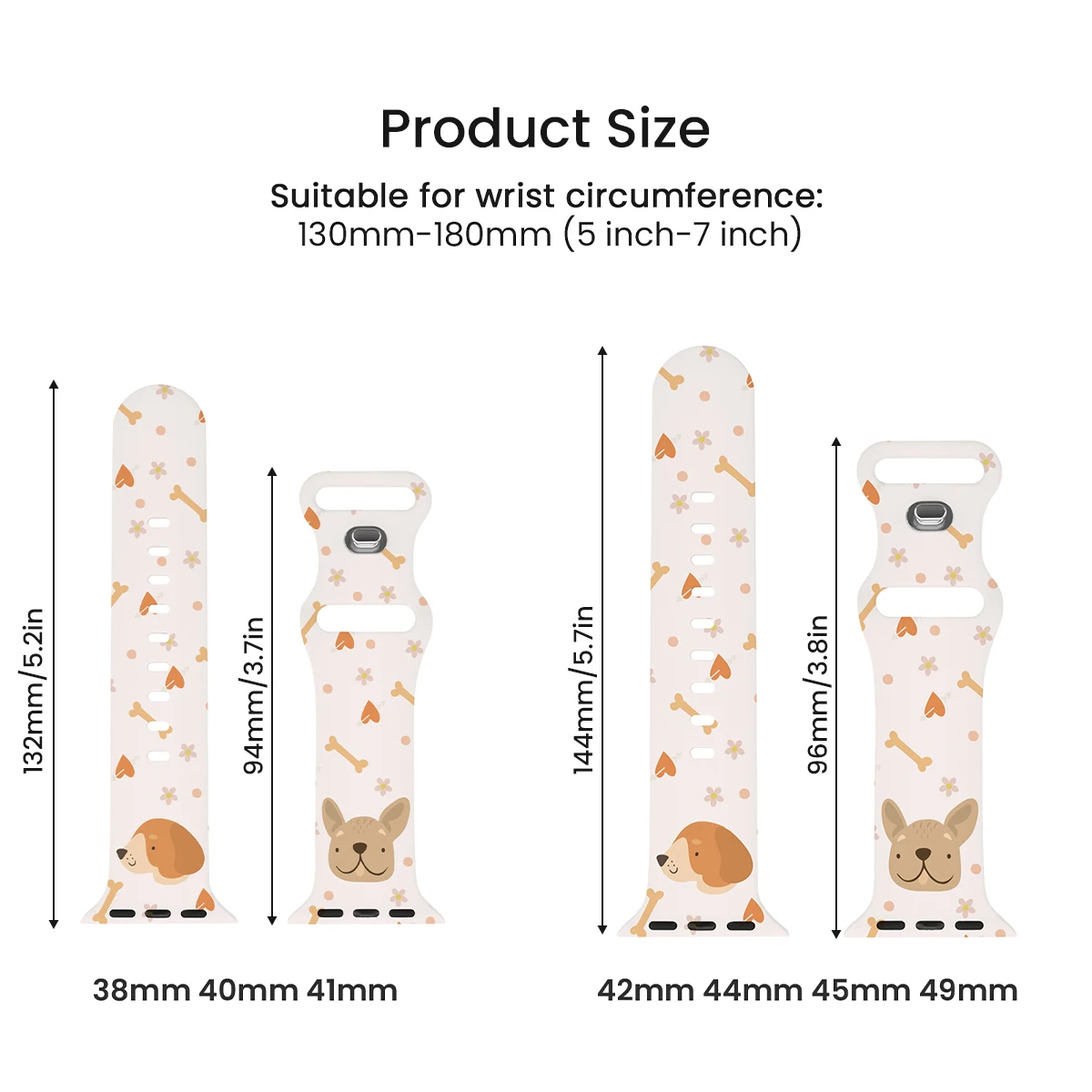 Cute Dog Woof Watch Band Sport Compatible with Apple Watch Bands Design Prints Festival Soft Silicone Laser Strap for iWatch Mod