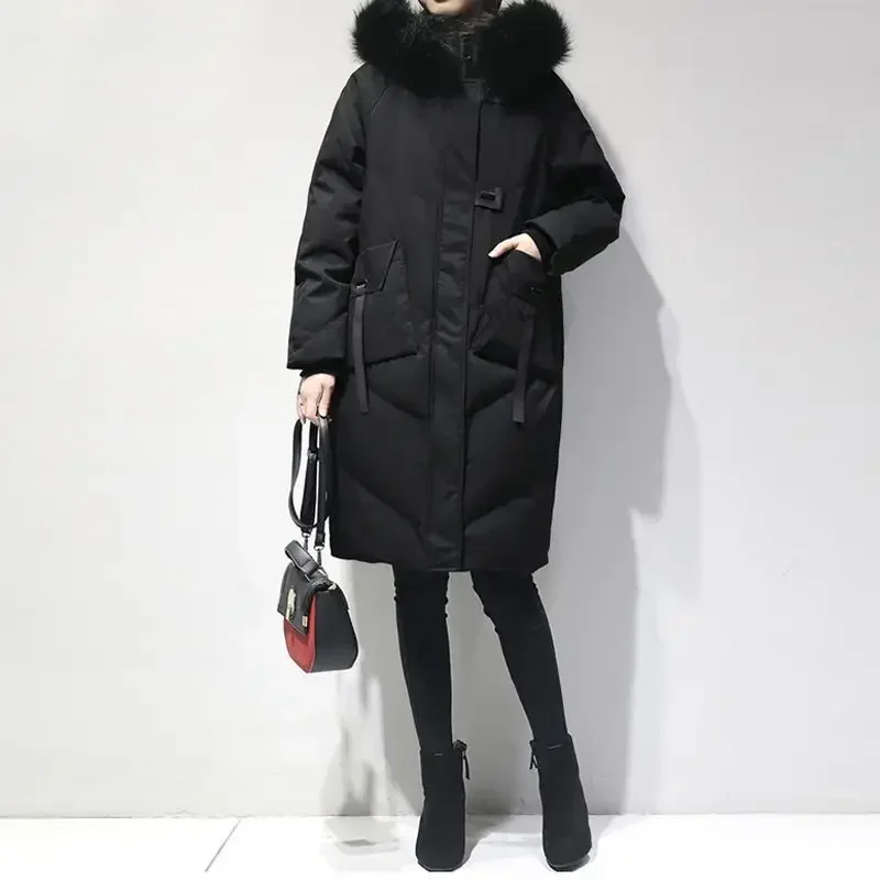 

2025 Winter Fashion New Women's Oversized Down Cotton Jacket Commuter Windproof Hooded Parkas