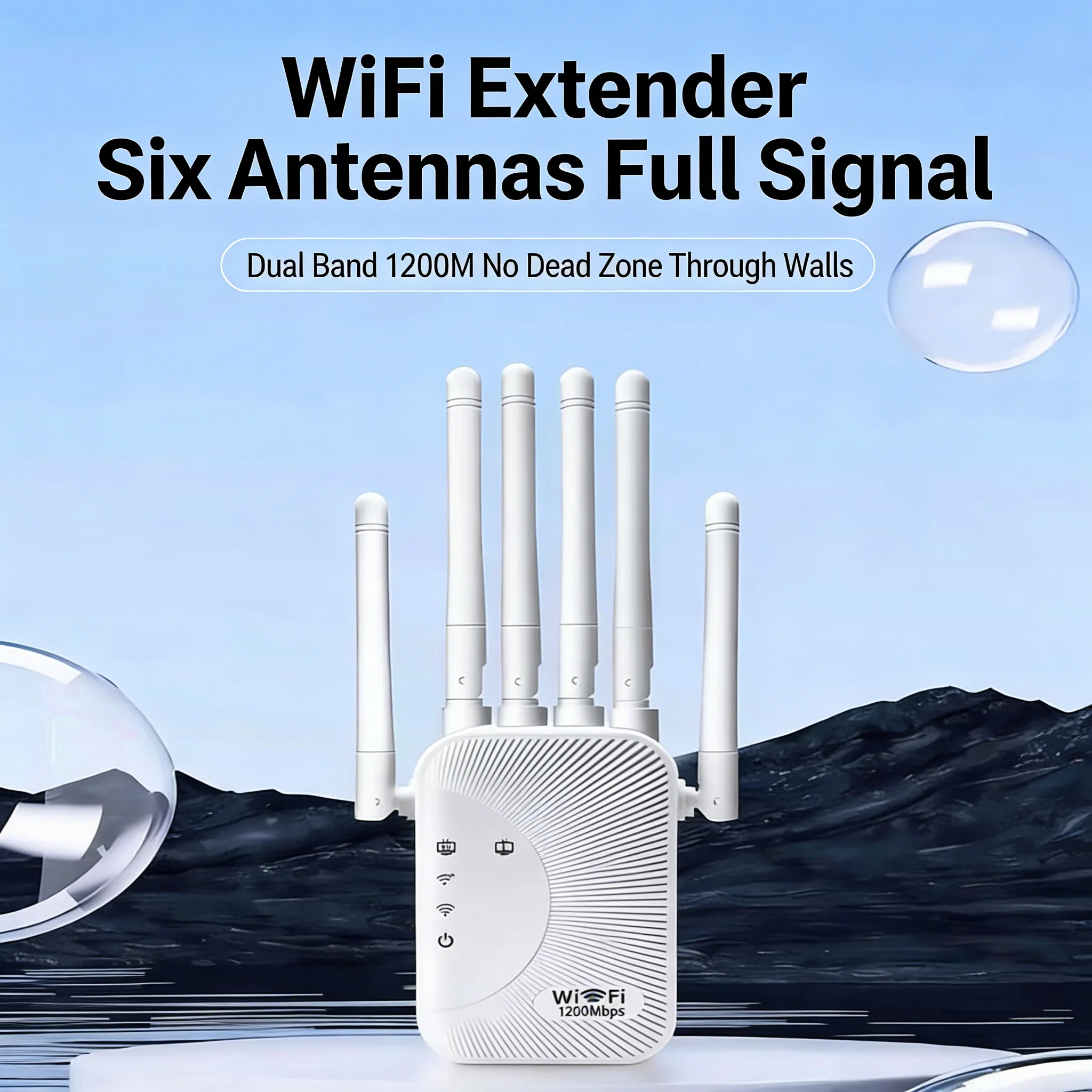 1200Mbps 300Mbps Dual Band WiFi Signal Booster 2.4G 5G Wireless Range Extender Amplifier Accessory