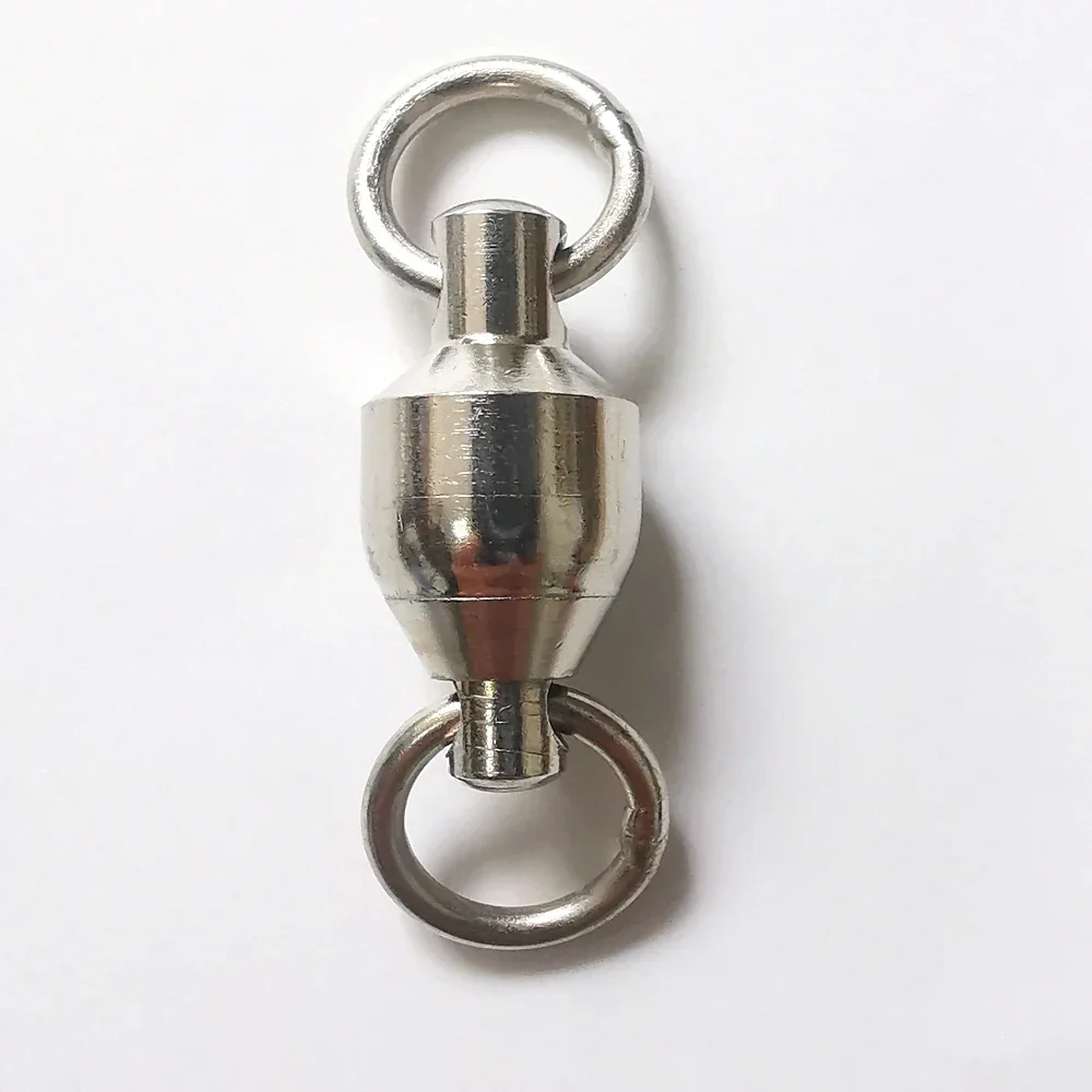 DNDYUJU 50pcs Heavy Duty Ball Bearing Fishing Connector Rolling Swivel Stainless Steel Solid Ring Fishing Accessories