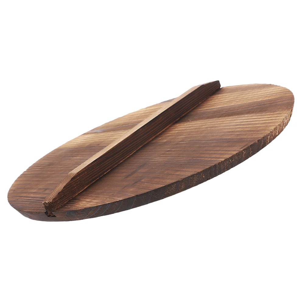 

Wooden Wok Lid Cover Thick Vintage Anti Oil Splashing Kitchen Gadget Anti-overflow Pot