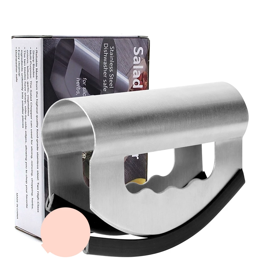 

Salad Chopper Double Stainless Steel Blades Multi-Purpose Kitchen Cutter For Vegetables Herbs Onions Garlic Mincing Tool