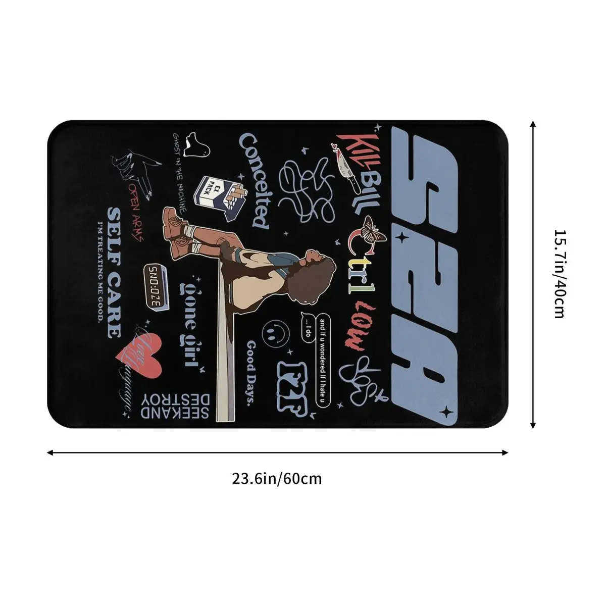 SZA SOS Song Singer Doormat Washable Carpet Rug Kitchen Entrance Home Floor Mat for Bedroom Footpad Mats