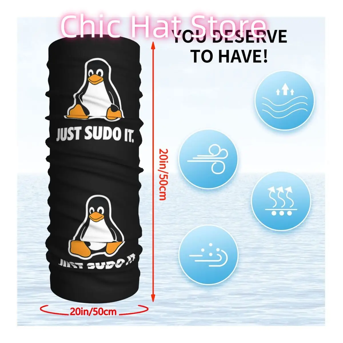 لينكس جاست سودو عقال الرقبة أدفأ الرجال التزلج تشغيل وشاح أنبوبي الطبية ممرضة الوجه باندانا الجراب #2