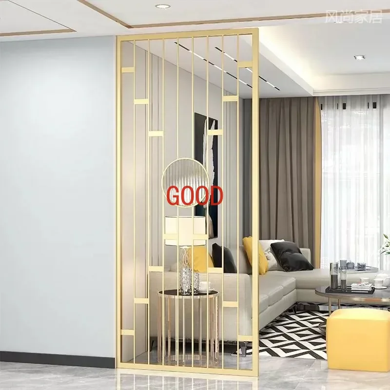 

Factory Room Divider Cut Titanium Golden Panel Color 304 Stainless Steel Partition Screen