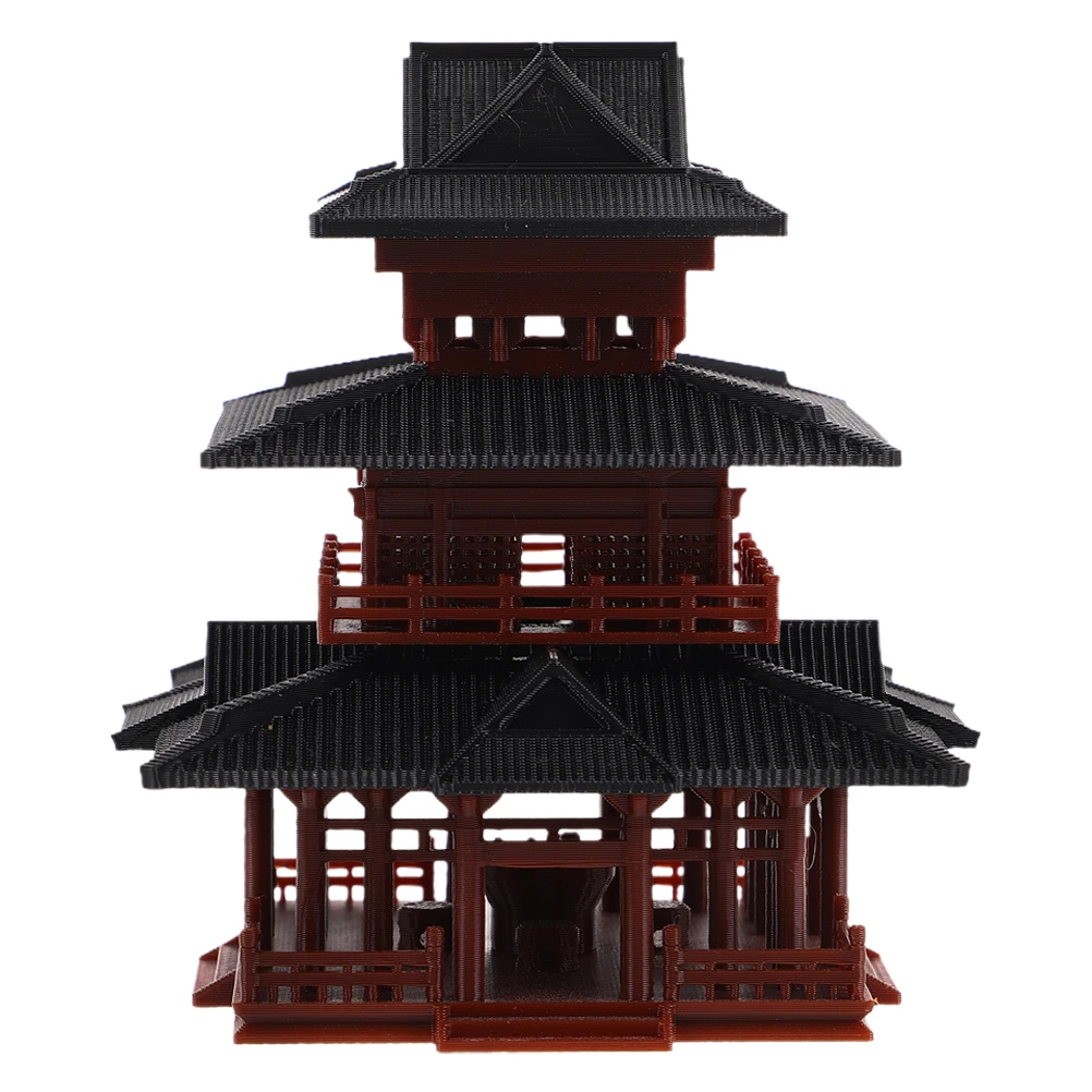 

Pavilion Micro Landscape Office Home Decor Fish Tank Rockery Asian Figurine Stilt House Design Desktop Ornament Fairy