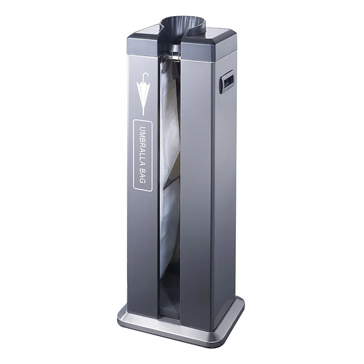 Automatic Office Building Use Rectangular Wet Umbrella Wrapping Packing Machine with Wheels Wet Umbrella Wrapping Machine